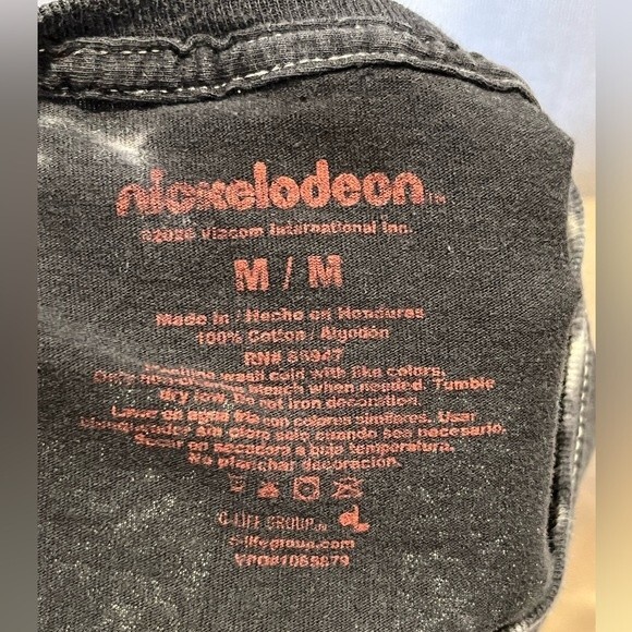 Rugrats Long Sleeve T-Shirt Black and White Bleach Dye Front and Back Graphics - Picture 4 of 9